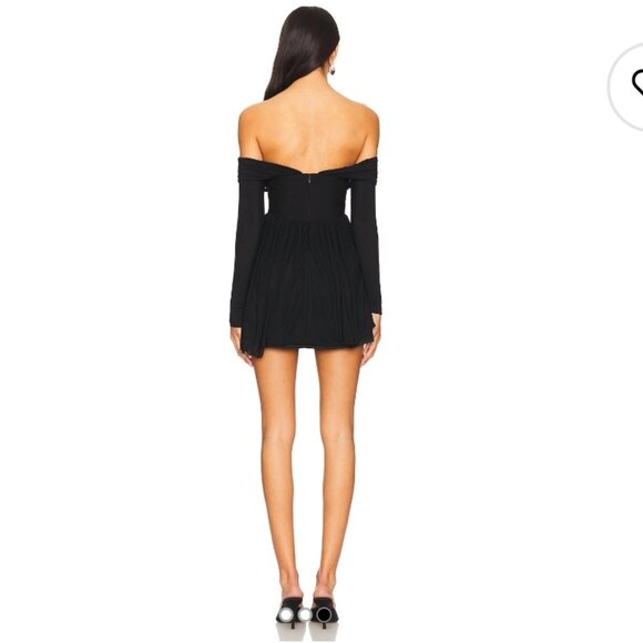 NWT MORE TO COME Kristiana Mini Dress In Black Size M - Picture 4 of 11
